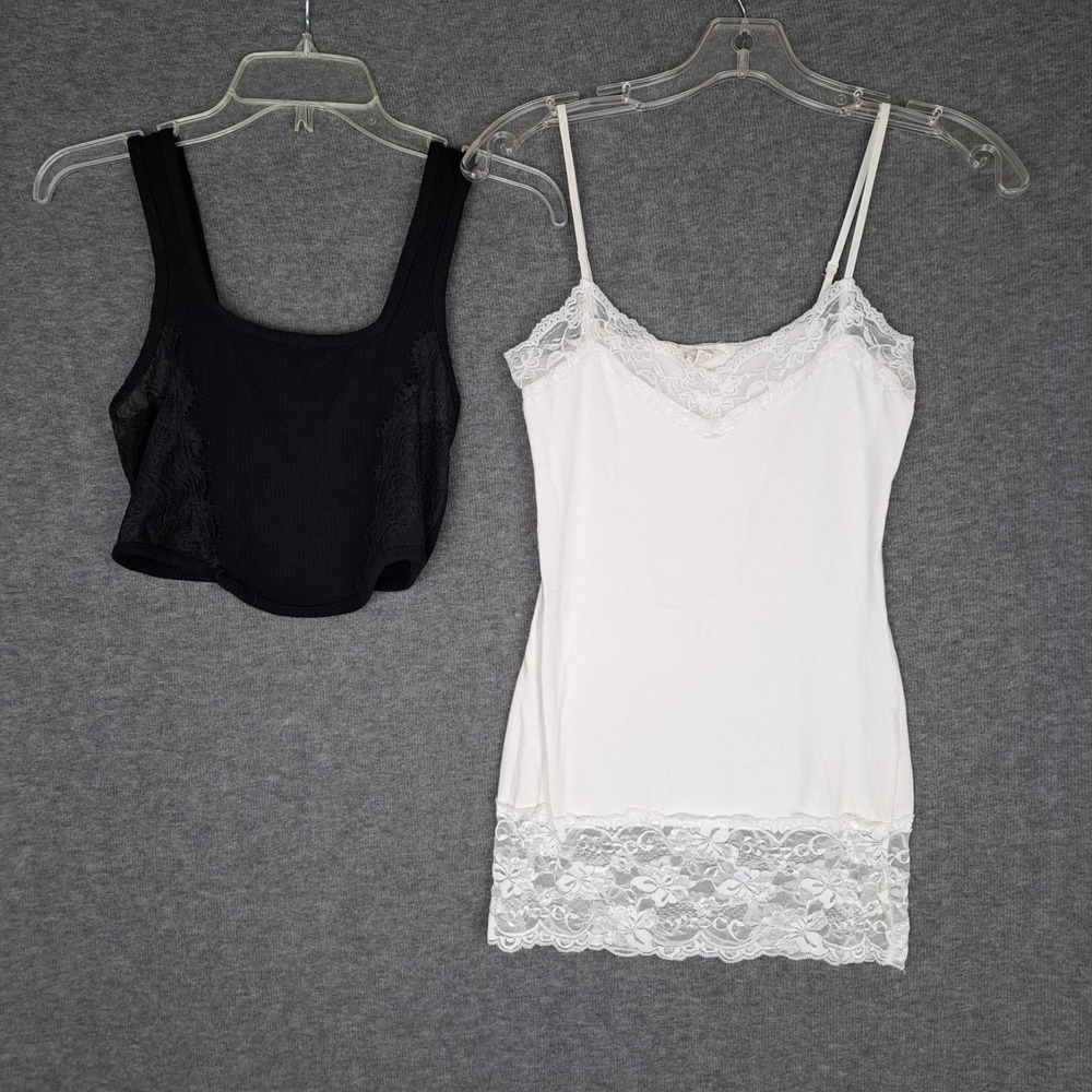 Bozzolo Tank Tops Cami Crop Y2K Lace Fairy Bella Swan Size Small Lot of 2